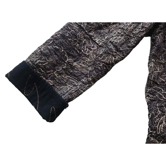 Handmade Reversible Quilted Block Print Jacket Women’s Medium Large M L Black - Picture 13 of 16